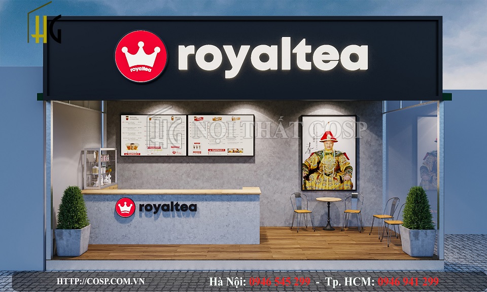 Thiết kế quán trà sữa Royal Tea - Điện Biên